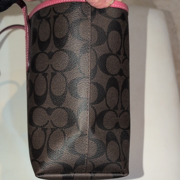 Coach Signature Mini Tote With Rouge Leather Trim And Logo CM183 - Picture 6 of 15